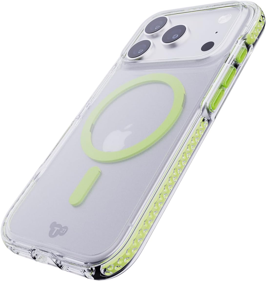 TECH21 IPHONE 17 PRO CASE (T21-11396) EVOCRYSTAL W/MAGSAFE CLEAR/GLOW GREEN - Image 3