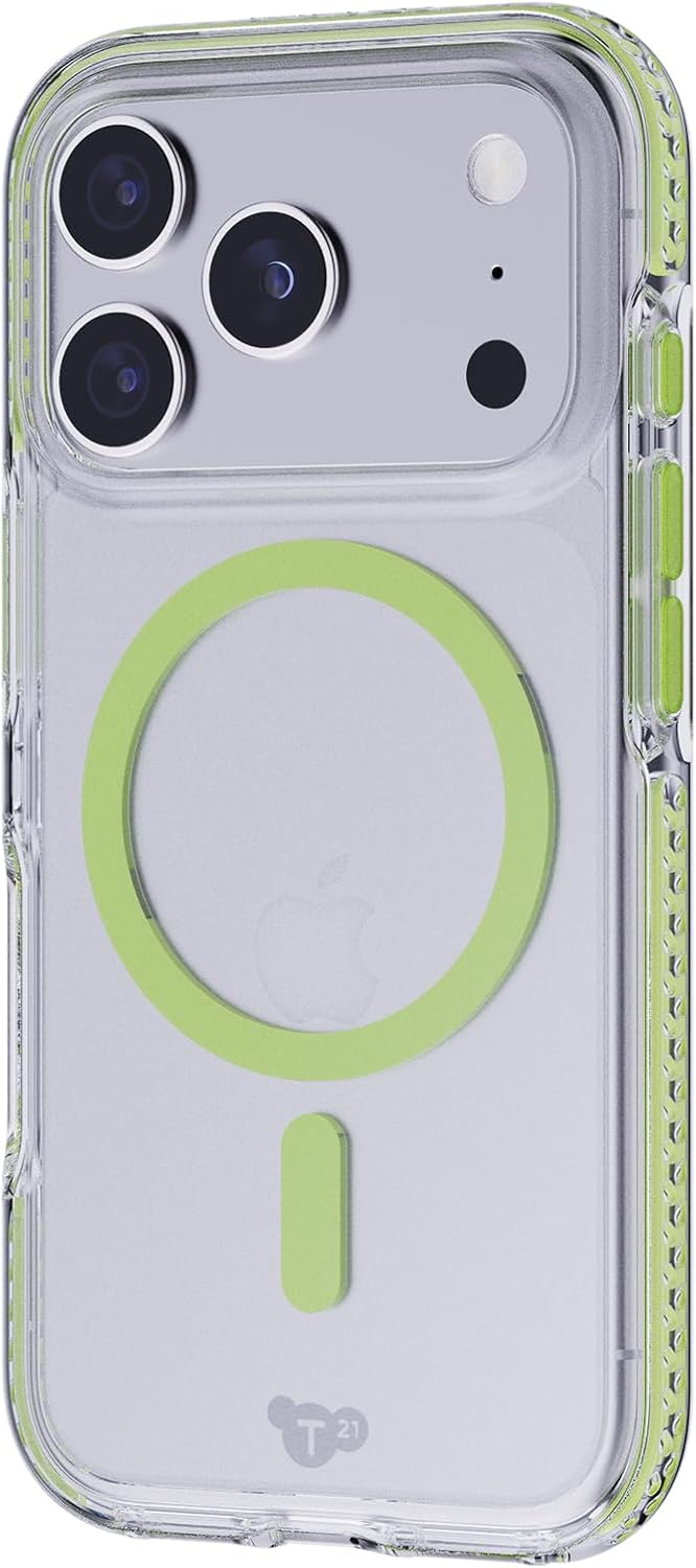 TECH21 IPHONE 17 PRO CASE (T21-11396) EVOCRYSTAL W/MAGSAFE CLEAR/GLOW GREEN - Image 5