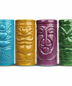 Mikamax Σετ 4 ποτήρια για τροπικά κοκτέιλ Tiki Mug (MM04070)