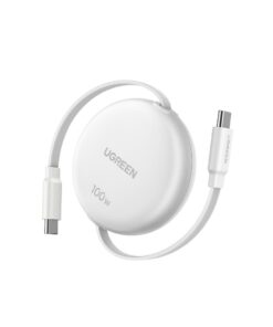 Καλώδιο Φόρτισης UGREEN L531 95673 USB-C σε USB-C PD 100W 1m, Επαναφερόμενο Λευκό