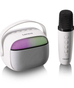 Ηχείο Bluetooth με ασύρματο μικρόφωνο, RGB φωτισμό και λειτουργία Karaoke. - LENCO BTC-020WH