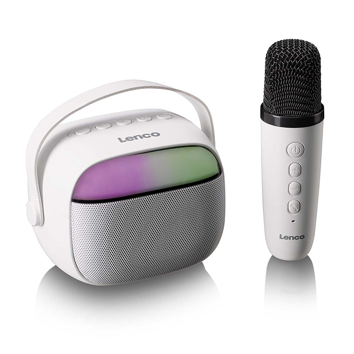 Ηχείο Bluetooth με ασύρματο μικρόφωνο, RGB φωτισμό και λειτουργία Karaoke. - LENCO BTC-020WH