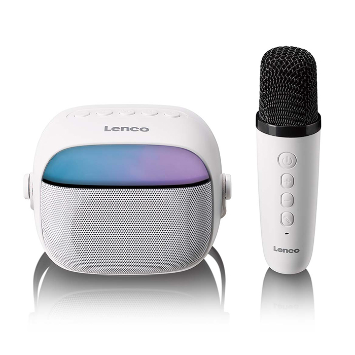 Ηχείο Bluetooth με ασύρματο μικρόφωνο, RGB φωτισμό και λειτουργία Karaoke. - LENCO BTC-020WH - Image 2