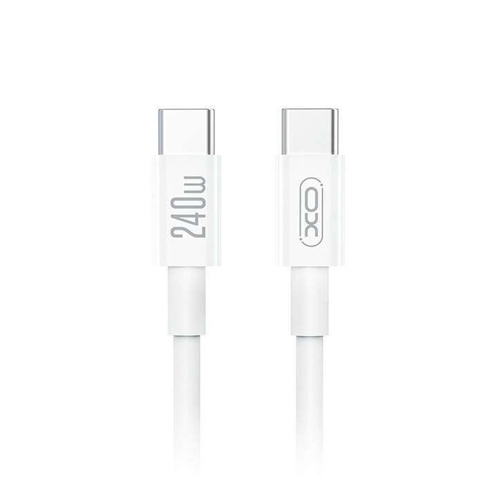Καλώδιο USB High-Speed Type-C αρσ. - Type-C αρσ. 240W, 1m, σε λευκό χρώμα - XO NB-Q298