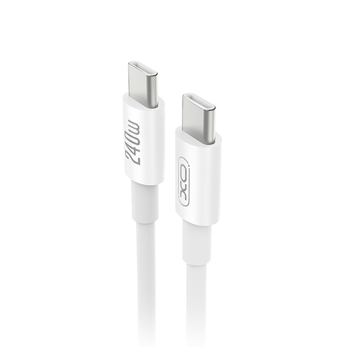 Καλώδιο USB High-Speed Type-C αρσ. - Type-C αρσ. 240W, 1m, σε λευκό χρώμα - XO NB-Q298 - Image 2