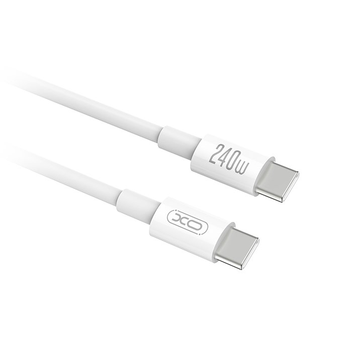 Καλώδιο USB High-Speed Type-C αρσ. - Type-C αρσ. 240W, 1m, σε λευκό χρώμα - XO NB-Q298 - Image 3