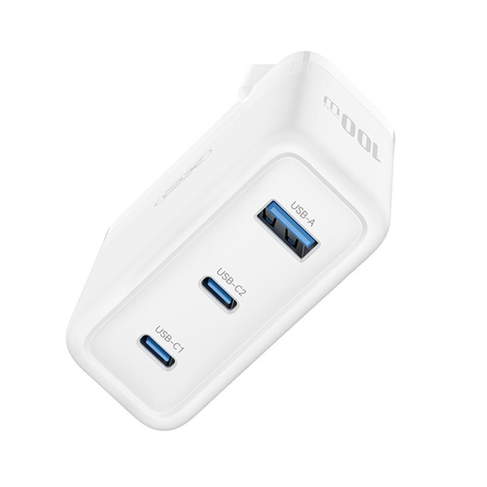 Universal φορτιστής GaN με 3 εξόδους, 2x USB-C & 1x USB-A, σε λευκό χρώμα - XO CE35 (EU) - Image 3