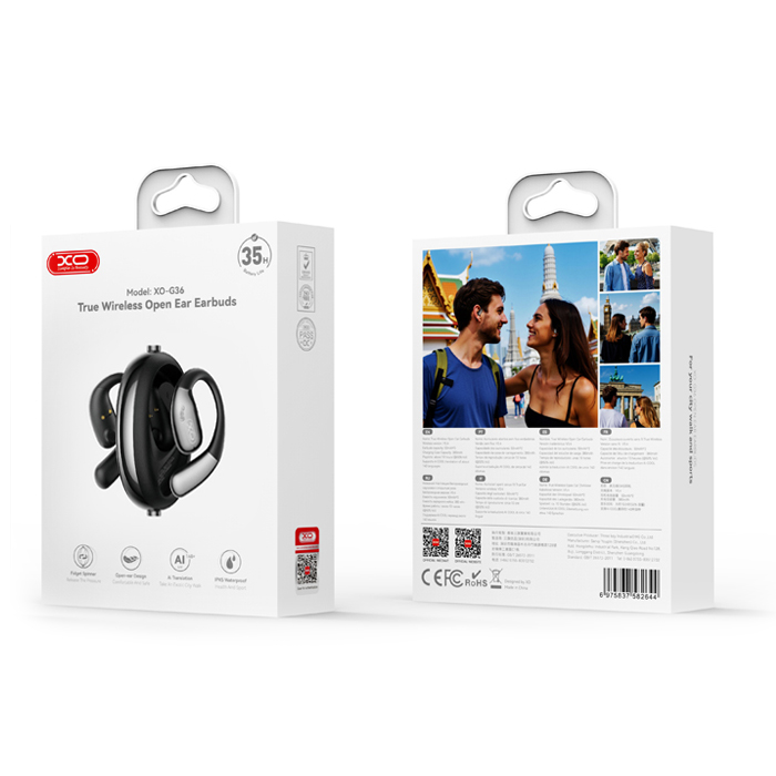 Bluetooth ακουστικά handsfree με τεχνολογία ΑΙ για αυτόματη μετάφραση ομιλίας, σε μαύρο χρώμα - XO G36 BLACK COLOR - Image 2