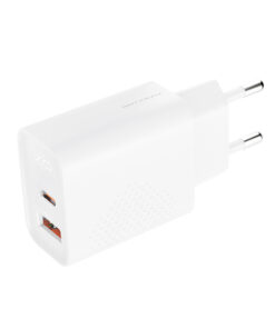 Φορτιστής με 2 θύρες, 1x USB-A & 1x USB-C PD30W/QC18W, σε λευκό χρώμα - XO L163
