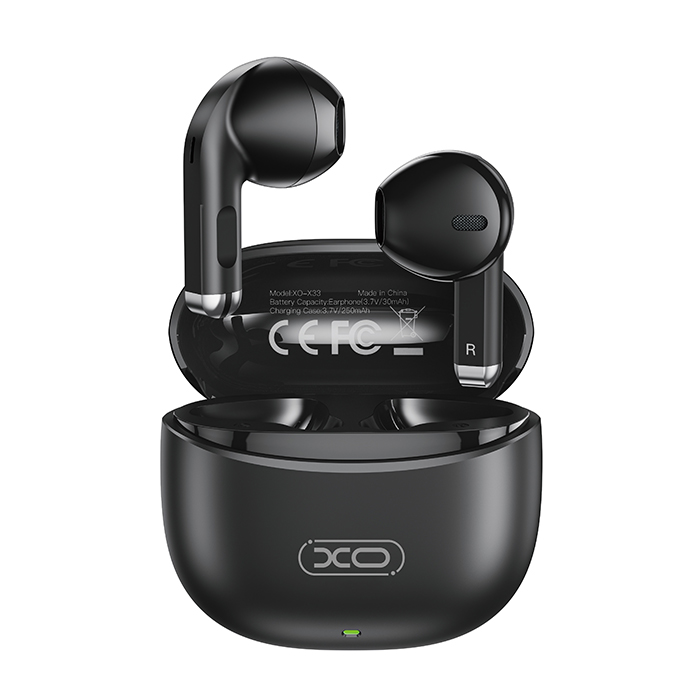 Bluetooth ακουστικά handsfree με θήκη φόρτισης, σε μαύρο χρώμα - XO X33 BLACK COLOR