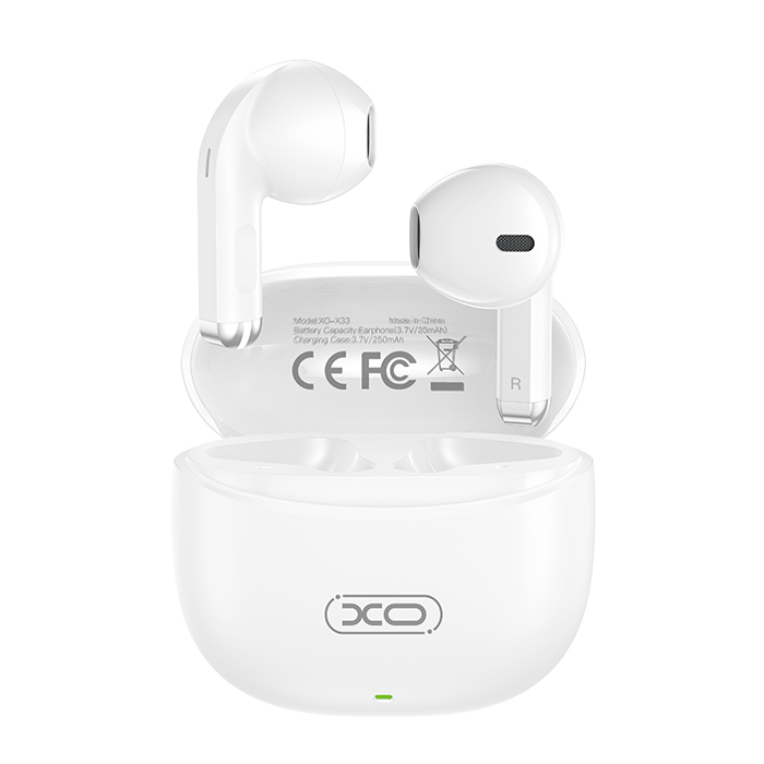 Bluetooth ακουστικά handsfree με θήκη φόρτισης, σε λευκό χρώμα - XO X33 WHITE COLOR