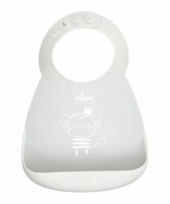 Chicco Σαλιάρα Σιλικόνης για Ψίχουλα Γκρι