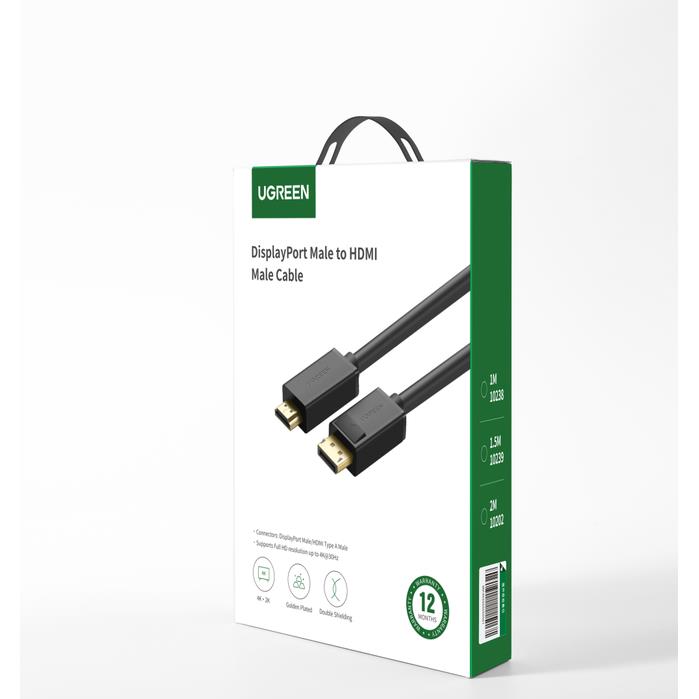 Καλώδιο DP σε HDMI M/M 4K/30Hz UGREEN DP101 10238 1m Μαύρο - Image 2