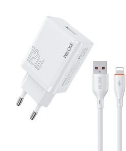 Φορτιστής Σπιτιού 12W WK WP-U76, με καλώδιο Lightning Λευκό