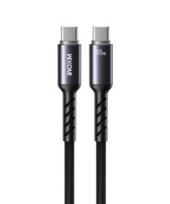 Καλώδιο Φόρτισης με LED WK WDC-C14 USB-C to USB-C PD 65W 1.2m Μαύρο