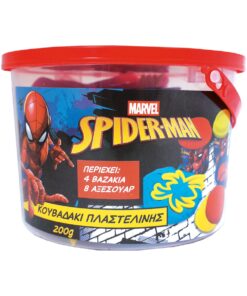 AS Πλαστελίνη Marvel Spiderman Κουβαδάκι Με 4 Βαζάκια Και 8 Εργαλεία 200g 3+ Χρονών