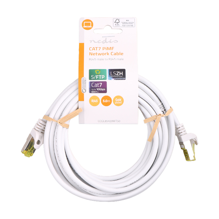 Καλώδιο δικτύου CAT 7, S/FTP, 5.00m σε λευκό χρώμα. - NEDIS CCGL85420WT50 - Image 3