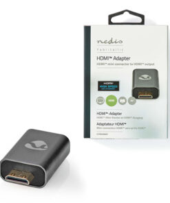 Αντάπτορας High Speed HDMI with Ethernet, HDMI mini αρσ. - HDMI θηλ, με επίχρυσες επαφές σε γκρι χρώμα. - NEDIS CVTB34906GY