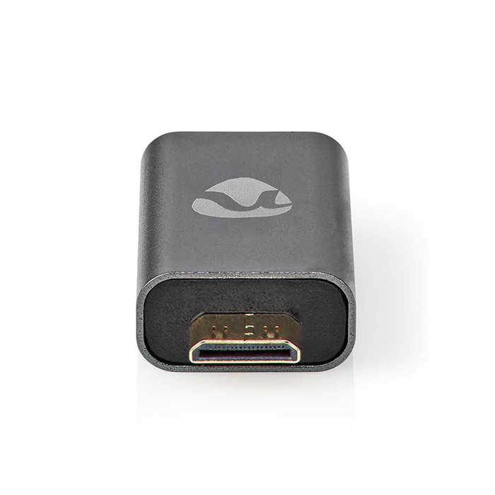 Αντάπτορας High Speed HDMI with Ethernet, HDMI mini αρσ. - HDMI θηλ, με επίχρυσες επαφές σε γκρι χρώμα. - NEDIS CVTB34906GY - Image 3