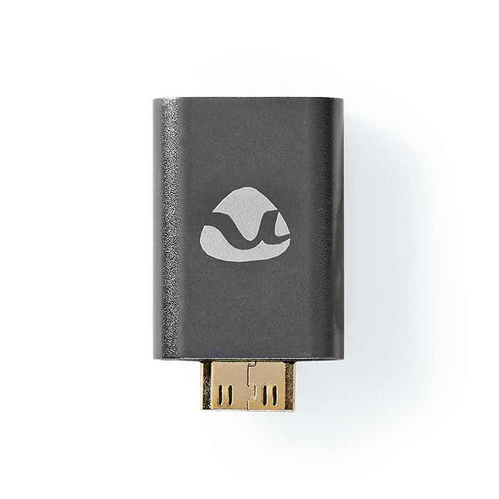 Αντάπτορας High Speed HDMI with Ethernet, HDMI mini αρσ. - HDMI θηλ, με επίχρυσες επαφές σε γκρι χρώμα. - NEDIS CVTB34906GY - Image 4