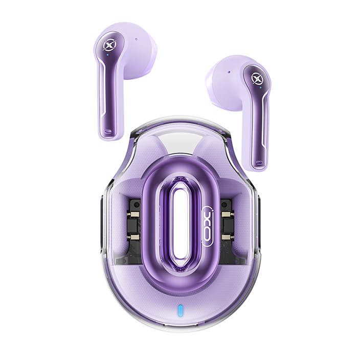 Bluetooth ακουστικά handsfree με θήκη φόρτισης, σε μωβ χρώμα - XO X43 PURPLE COLOR