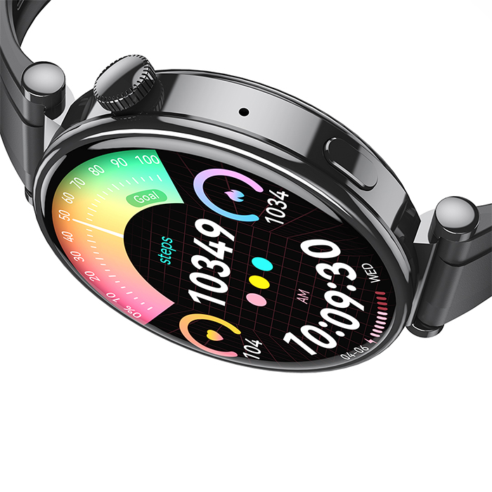 Smart ρολόι με οθόνη AMOLED 1.32" σε μαύρο χρώμα - XO GT4 BLACK - Image 4