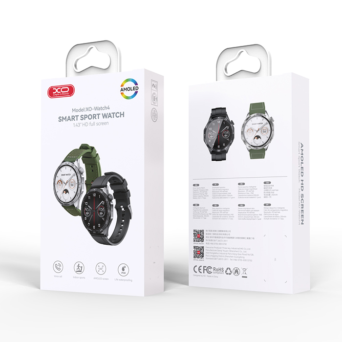 Smart ρολόι με οθόνη AMOLED 1.43" σε μαύρο χρώμα - XO WATCH4 BLACK - Image 3