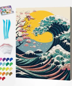 Splat Planet Σετ Ζωγραφικής με Πηλό "Big Wave" σε Καμβά με Τελάρο 30x40cm