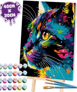 Splat Planet Σετ Ζωγραφικής με Αριθμούς "Bright Cat" σε Καμβά με Τελάρο 30x40cm