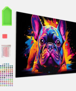 Splat Planet Σετ Diamond Painting "Neon Bulldog" σε Καμβά με Τελάρο 30x40cm