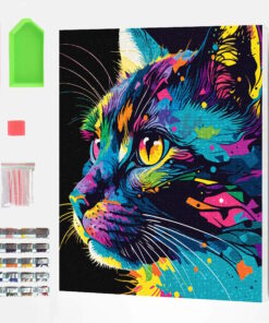 Splat Planet Σετ Diamond Painting "Bright Cat" σε Καμβά με Τελάρο 30x40cm