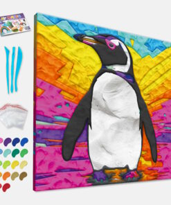 Splat Planet Σετ Ζωγραφικής με Πηλό "Penguin" σε Καμβά  30x30cm