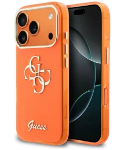 Guess IML 4G Script Metal Case for iPhone 17 Pro Max – Orange – Θήκη Προστασίας για iPhone 17 Pro Max σε πορτοκαλί χρώμα