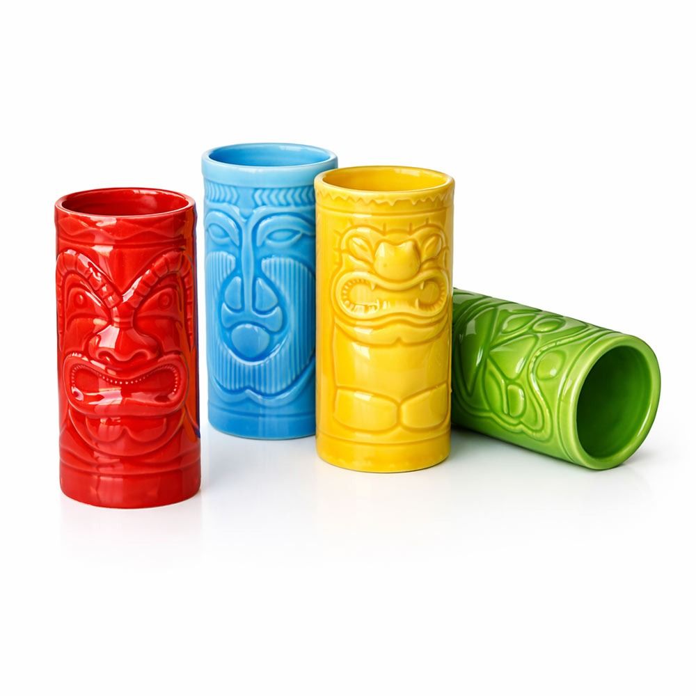 MikaMax Σετ 4 Κεραμικά Σφηνάκια "Tiki Shot Glasses"