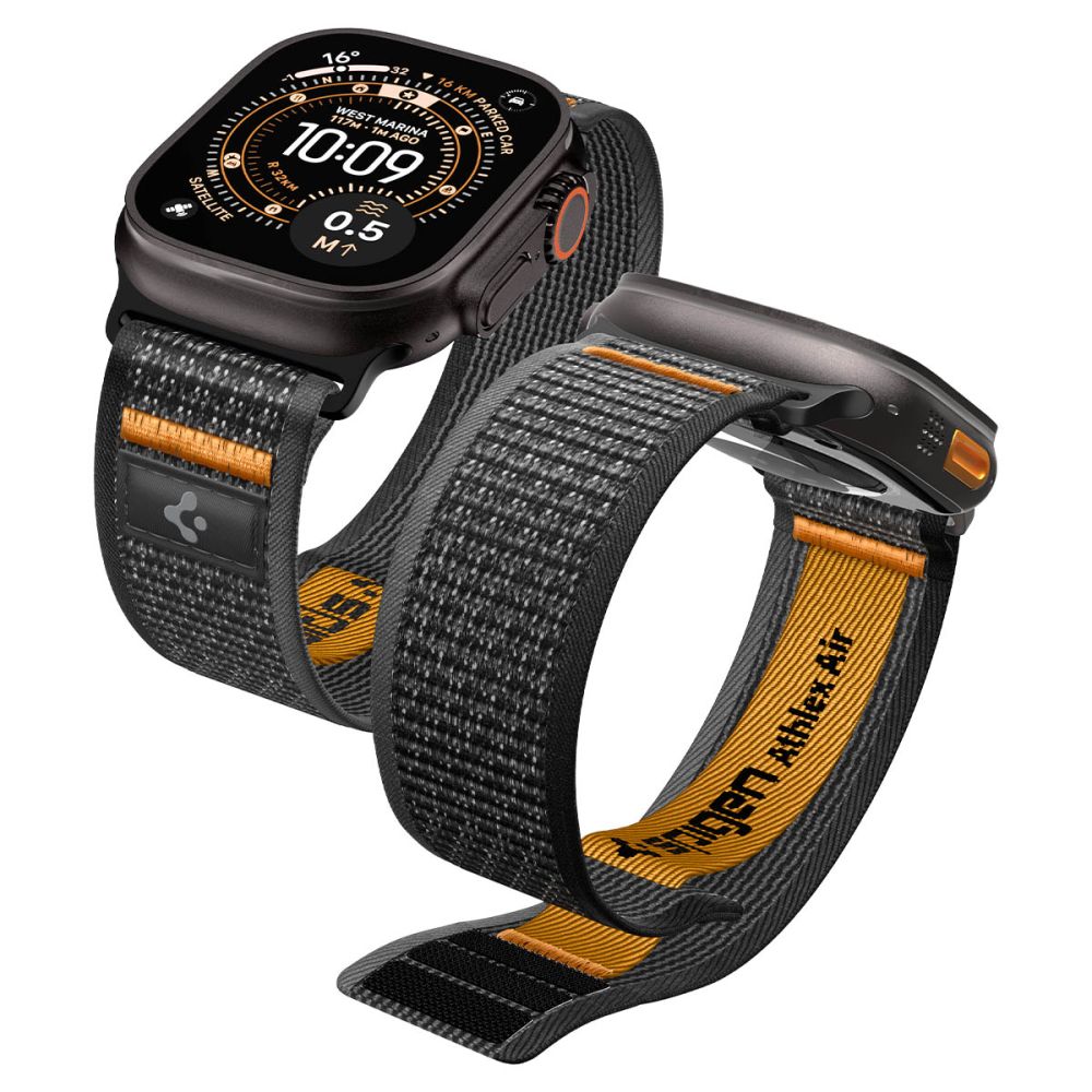 SPIGEN ATHLEX AIR 2 APPLE WATCH 8 / 9 / 10 / 11 / SE / ULTRA (44 / 45 / 46 / 49 MM) ACTIVE BLACK / ORANGE AMP10607