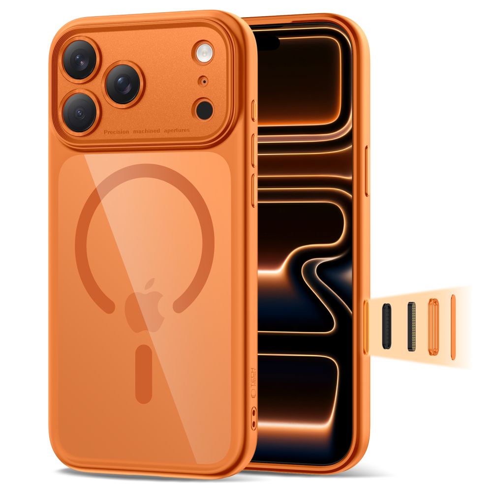 TECH-PROTECT MAGPEAK MAGSAFE CC IPHONE 17 PRO MAX COSMIC ORANGE/CLEAR