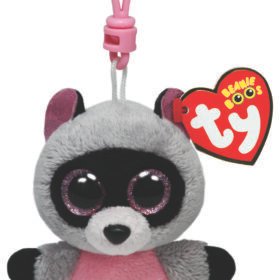 TY Beanie Boos Χνουδωτό Μπρελόκ Ρακούν Γκρι 8.5εκ
