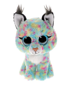 ΤΥ Χνουδωτό Beanie Boos Γατούλα Τιρκουάζ με πολύχρωμες βουλίτσες  15εκ