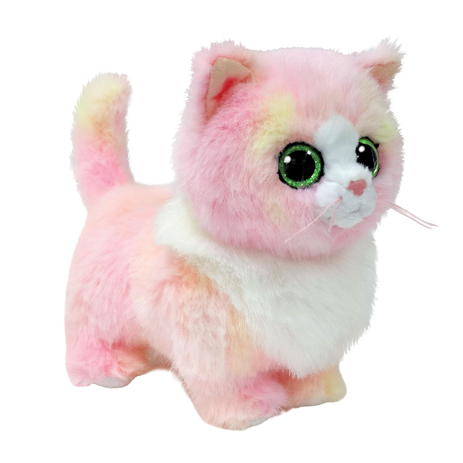 ΤΥ Χνουδωτό Beanie Boos Γατούλα Ροζ με Λευκό 15εκ