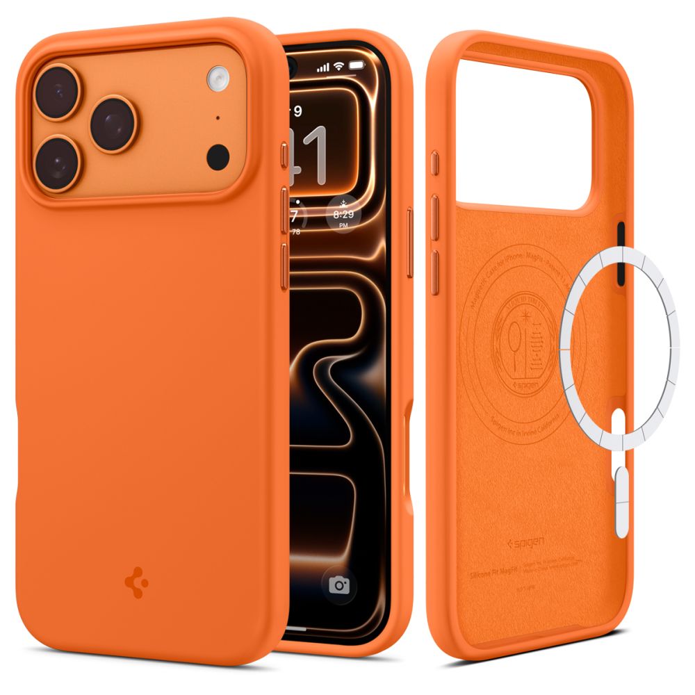 Spigen Silicone Fit MagSafe, cosmic orange - iPhone 17 Pro (ACS11379)