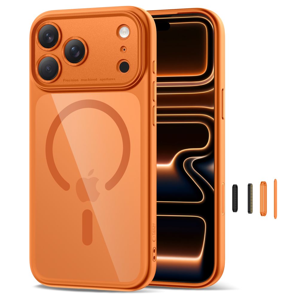 TECH-PROTECT MAGPEAK MAGSAFE CC IPHONE 17 PRO MAX COSMIC ORANGE/CLEAR - Image 5