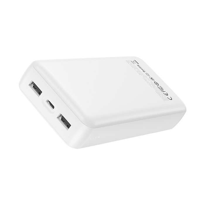 Power Bank 20.000 mAh με 3 θύρες USB (2x USB-A, 1x USB-C), σε λευκό χρώμα - XO PB313 WHITE COLOR - Image 3