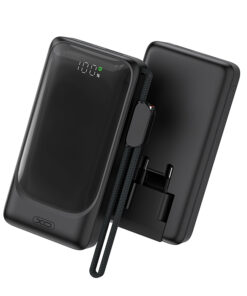 Power Bank 10.000 mAh με 2 θύρες USB (1x USB-A, 1x USB-C), βύσμα EU κι ενσωματωμένο καλώδιο Type-C - XO PR282