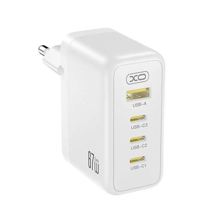 Universal φορτιστής GaN με 4 εξόδους, 3x USB-C & 1x USB-A, 67W - XO CE39 - Image 2