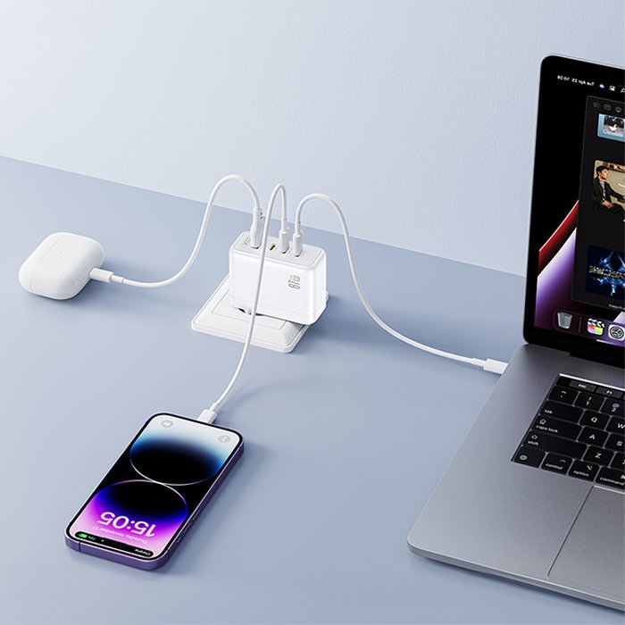 Universal φορτιστής GaN με 4 εξόδους, 3x USB-C & 1x USB-A, 67W - XO CE39 - Image 4