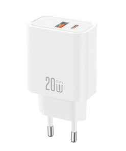 Universal φορτιστής με 2 εξόδους, 1x USB-A & 1x USB-C, 20W σε λευκό χρώμα - XO CE40