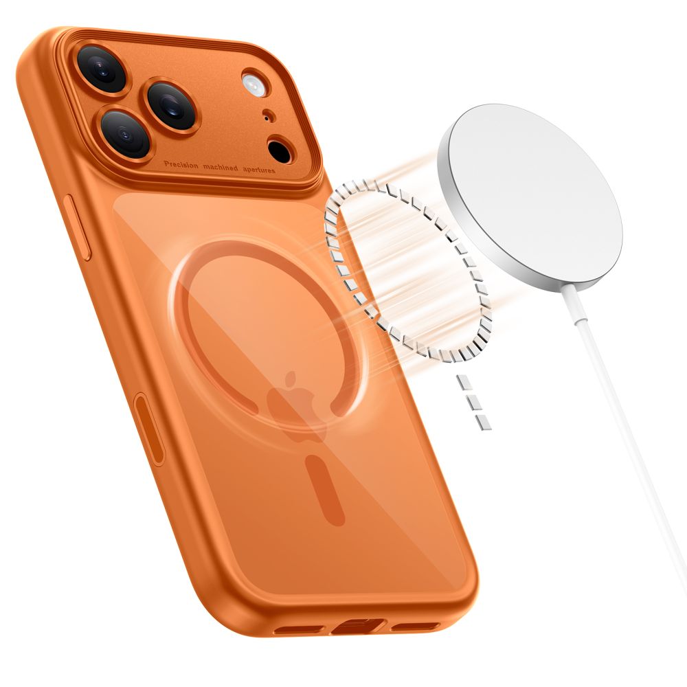TECH-PROTECT MAGPEAK MAGSAFE CC IPHONE 17 PRO MAX COSMIC ORANGE/CLEAR - Image 6