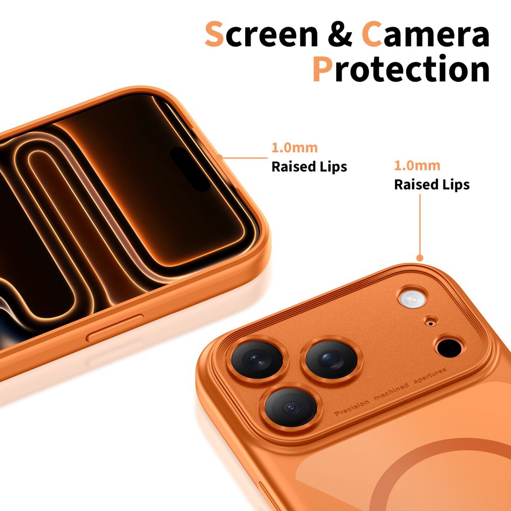 TECH-PROTECT MAGPEAK MAGSAFE CC IPHONE 17 PRO MAX COSMIC ORANGE/CLEAR - Image 7