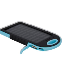 Ηλιακό Power Bank Setty 5000mAh με 2x Θύρες USB-A, Φακό LED & Πιστοποίηση IP66 Γαλάζιο