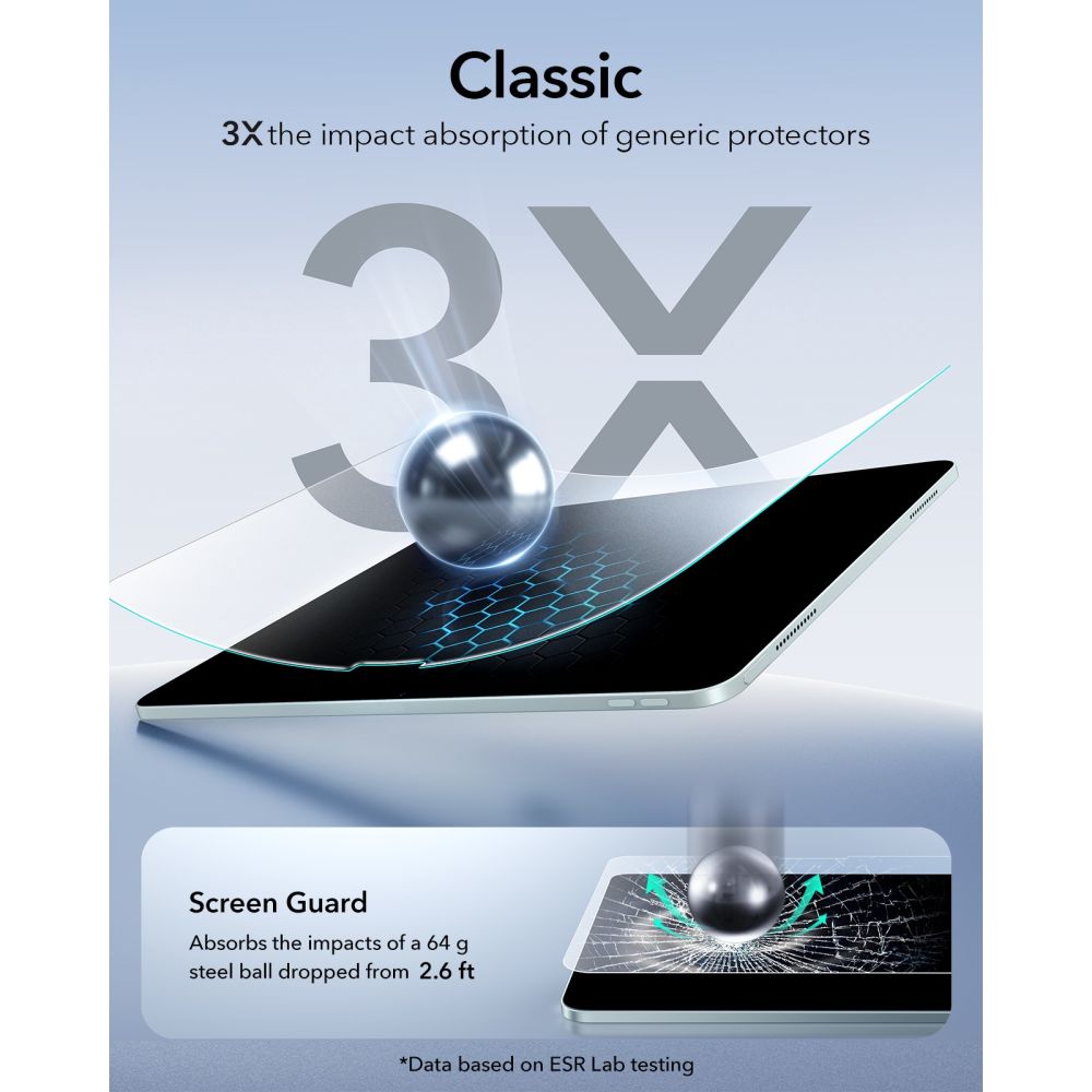 ESR PAPER FEEL 2-PACK IPAD AIR 10.9” 4 / 5 / 2020-2022 / 11” 6 / 7 / 8 / 2024-2026 CLEAR (4894240299319) - Image 6